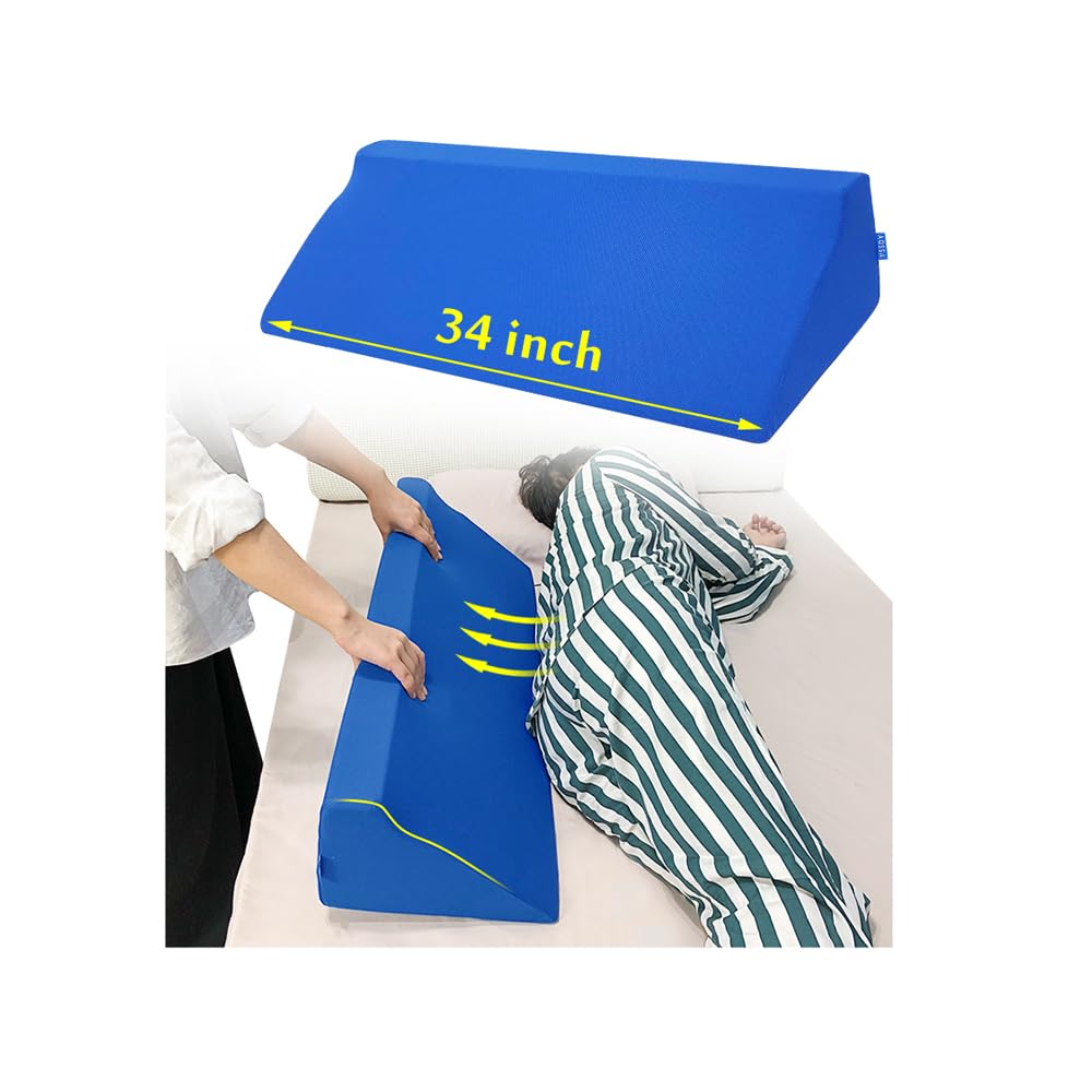 Photo 1 of Wedge Pillow for Sleeping Bed Foam Body Positioning Wedges Adults Hospital Inclined Sleepers Cushion for Pressure Ulcer Bed Sores Treatment Turning Wedge Large Body Nursing Pillow 34"
