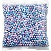 INSPIRELLE 1100 Pieces Gradient Undrilled ABS Art Faux Pearls for Vase Fillers, 8mm Blue-Purle No Hole Makeup Beads Mermaid Imitation Round Pearl Beads for Table Scatter Home Wedding Decoration