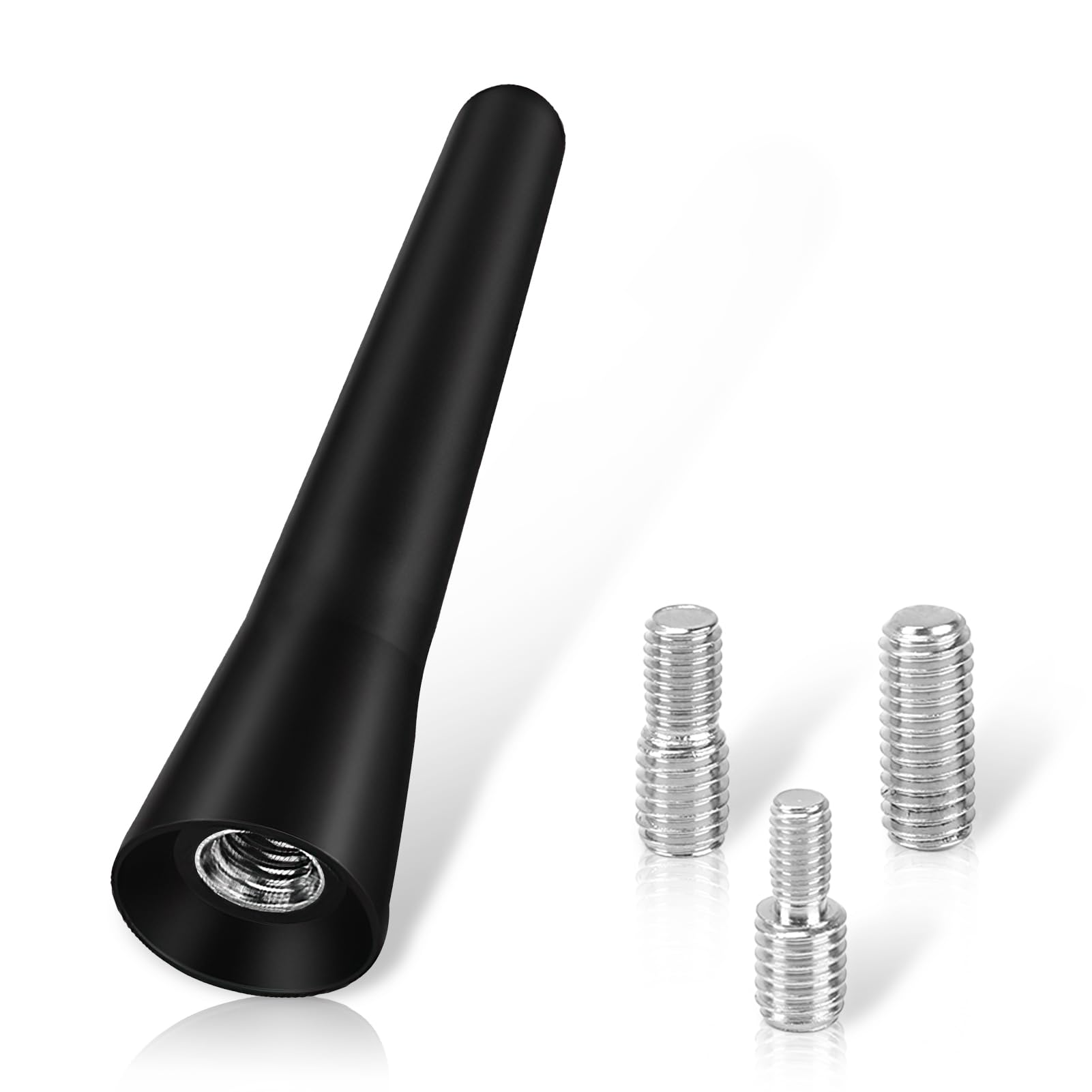 6.5cm Mini Car Radio Aerial Antenna, FM AM DAB Universal Roof Cars Aerial Mast Replacement Small Short Rod Car Antenna Aerials Accessories Strong Reception Screws in M4 M5 M6 (6.5CM)