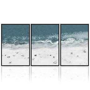 signwin 3 Piece Framed Canvas Wall Art Ocean...