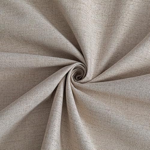 Zyvola 100% Blackout Curtains 84 inch Length 2 Panels Faux Linen Long Drapes for Bedroom Nursery Living Room Black Out Room Darkening Curtain Thermal Insulated Back Tab Rod Pocket(W52 x L84, Beige)