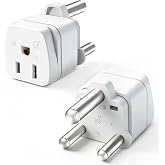 2 Pack Type M Adapter for South Africa, South Africa Plug Adapter, White | Type M Adapter, South Africa Travel Plug Adapter, US to South Africa Plug Adapter for Botswana/Namibia/Nepal