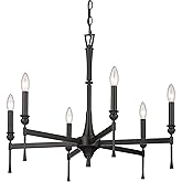 Golden Lighting 3509-6 BLK Landon - 6 Light Chandelier-21.13 Inches Tall and 26 Inches Wide, Installation: Traditional
