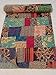 Tribal Asian Textiles Block Print Patch Work Kantha Quilt , Kantha Blanket Bedspread, Patch Kantha Throw, TWIN Kantha, Kantha Rallies Indian Quilt
