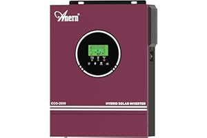ANERN 2000W Off Grid Solar Hybrid Inverter 12V DC to 220-230V AC, Pure Sine Wave Inverter with 80A MPPT Solar Charge Controller, Works with 12V Lead Acid and Lithium Battery