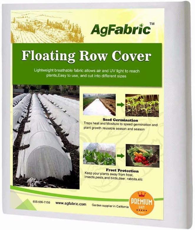 AgfabricRow Cover 0.55oz 12'x50' Frost Blanket for Winter Protection Plant Covers Feeeze Protection,White