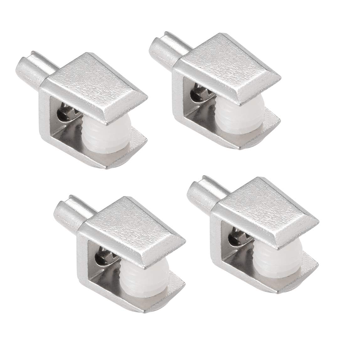 Sourcingmap Glass Shelf Brackets, 4pcs Zinc Alloy Glass Shelf Clamp Pegs Support Clip Shaft Mount for 5-8mm Thickness