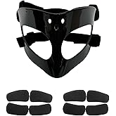 Fenduoer Nose Guard for Sports, Broken Nose, Adustable Face Mask with Foreheard Vent, Foam Padding for Men and Women,Adult,Basketball,Baseball,Football,Softball Face Guard(Black)