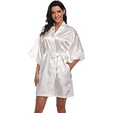 Women's Pure Short Silky Robes Bridesmaid Bride Party Satin Robes Sleepwear