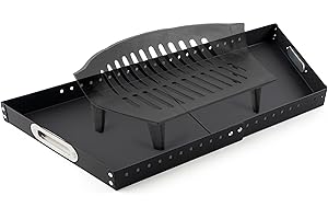 INNO STAGE Adjustable Fireplace Tray for Ash Collection, Expandable Ash Pan for Up to 31" Fireplace Grates, Galvanized Steel Ash and Ember Holder Pan, Fireplace Pan Included Nuts and Bolts