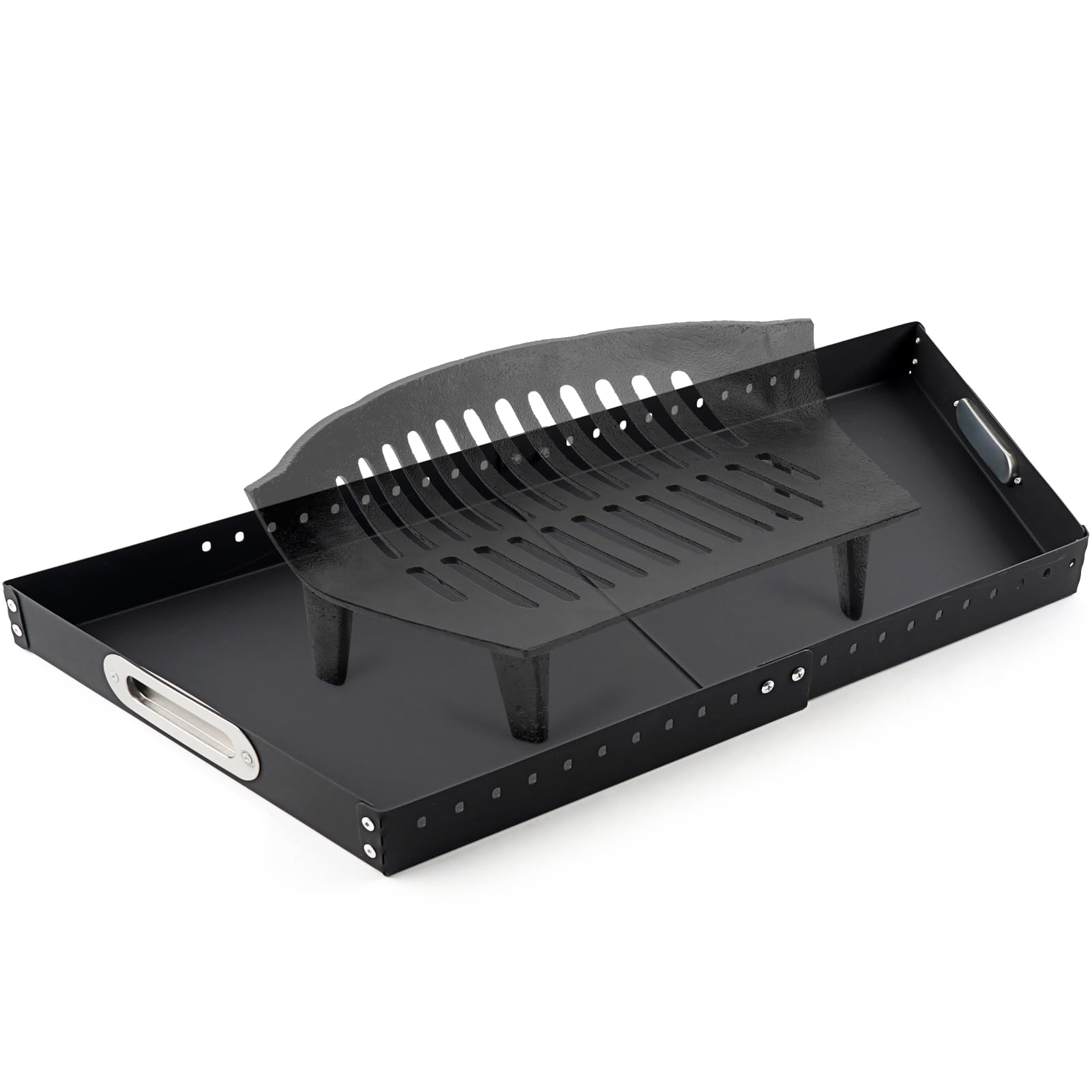 Photo 1 of ****** stock for a reference ******Adjustable Fireplace Tray for Ash Collection, Expandable Ash Pan for Up to 31" Fireplace Grates, Galvanized Steel Ash and Ember Holder Pan, Fireplace Pan Included Nuts and Bolts