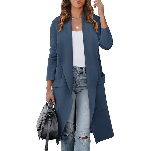 Women's Long Sleeve & Sleeveless Maxi Cardigan - Open Front Waterfall Design, 95% Viscose 5% Elastane, UK 8-26 / US 4-22