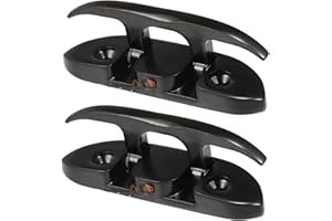 A ABSOPRO 2 Pcs 5 Inch 120mm Stainless Steel Flip Up Dock Cleat Flagpole Cleat Hook Deck Cleats Rope Cleat Handle Universal f