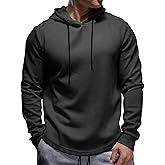 Fioboc Mens Hoodie Curve Hem Hoodies Pullover Classic Fit Sweatshirts Long Sleeve Hoodie S-4XL