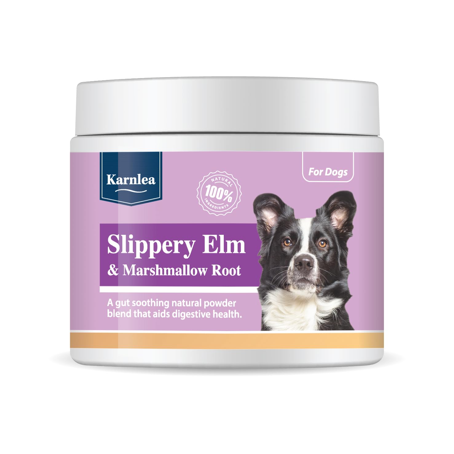 KARNLEA Slippery Elm & Marshmallow Root Powder 100g | 100% Natural Digestive Aid for Dogs | Soothing Support | Tree Barks Powder for Dogs & Cats | Tummy Settler Diarrhoea Relief