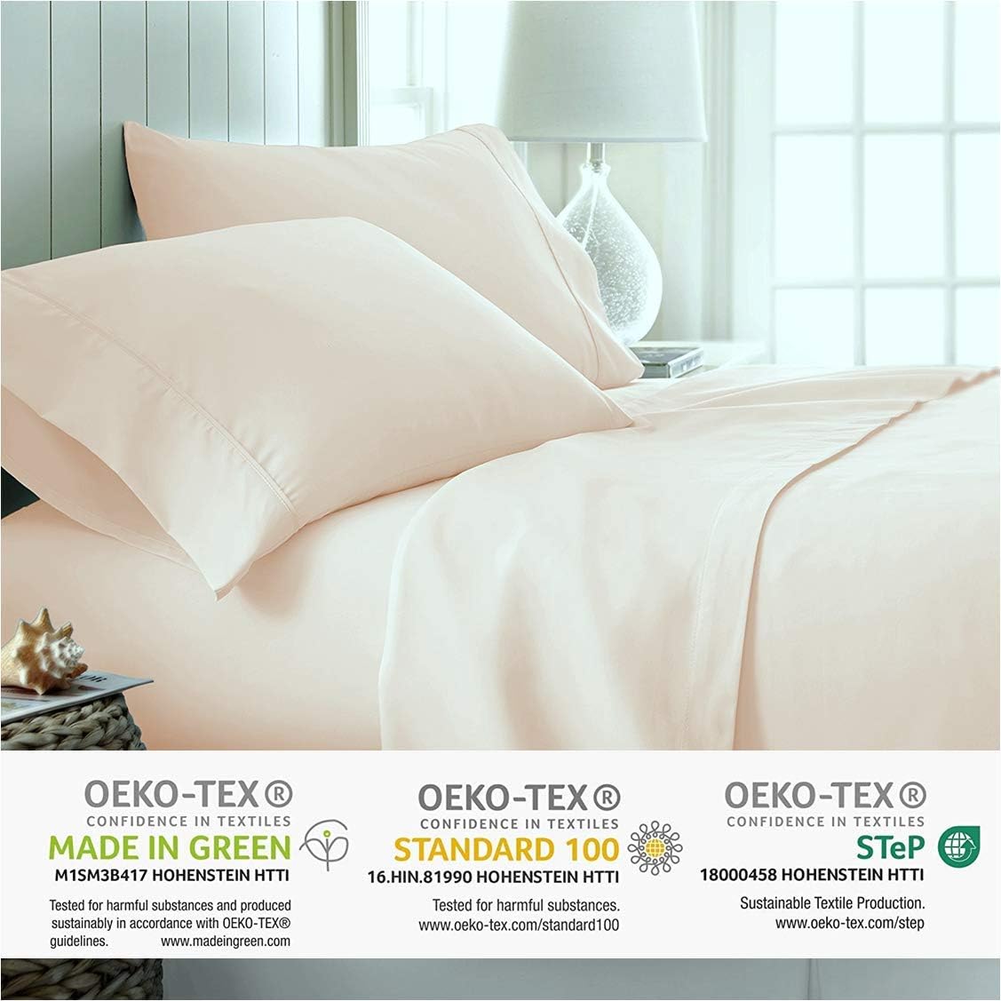 Mayfair Linen 100% Egyptian Cotton Sheets, Ivory Queen Sheets Set, 600 Thread Count Long Staple Cotton, Sateen Weave for Soft and Silky Feel, Fits Mattress Upto 18'' DEEP Pocket: Home & Kitchen
