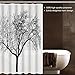 Shower Curtain Fabric Shower Curtain Liner with Tree Design, 72 × 72inch, White