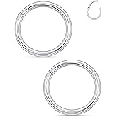 Xnsjeyy 20G 18G 16G 14G 12G 10G 8G 6G 4G 2G Nose Rings Hoops Astm F136 Titanium Clicker Septum Lip Ring Tragus Helix Daith Rook Conch Snug Cartilage Lobe Earrings Hoop Piercing Jewelry For Women Men