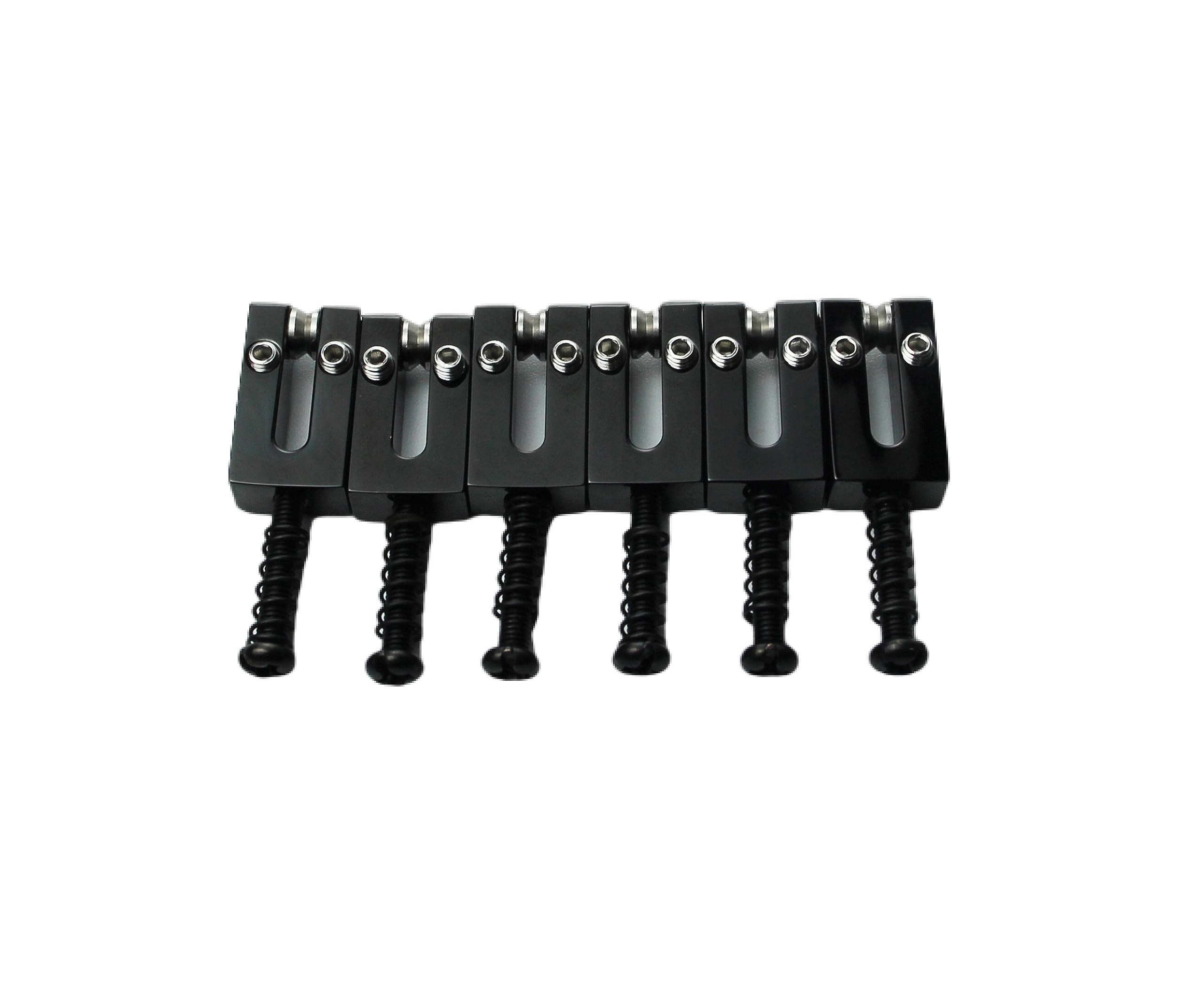 Photo 1 of Guyker 10.5MM Brass Roller Saddles - Guitar Tremolo Bridge Saddles Compatible with Strat ST Electric Guitar Replacement Parts Accessories (6 Pack, Black)
