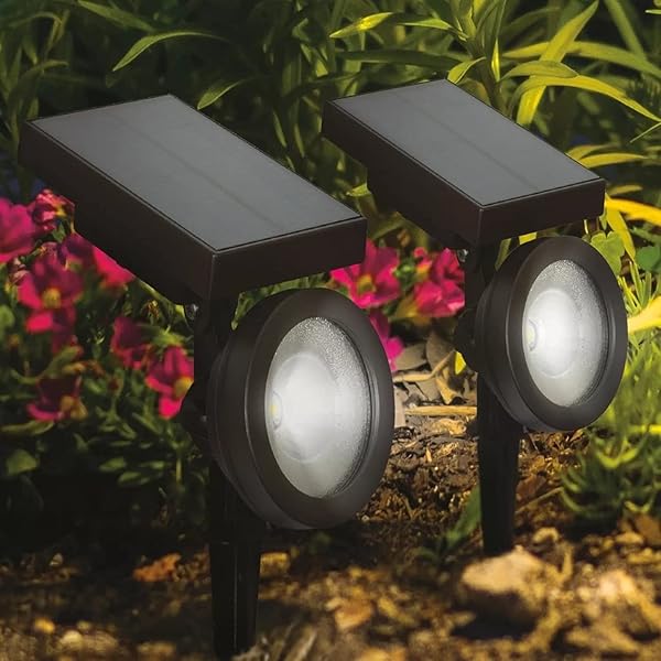 MEMBER’S MARK 2-PIECE LED SOLAR SPOT LIGHTS, OIL-RUBBED BRONZE