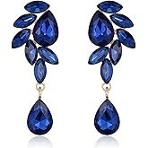 Rhinestone Teardrop Earrings for Women Cubic Zirconia Dangle Earrings Crystal Cluster Earrings Double Teardrop Earrings Wedding Prom Party Jewelry for Women