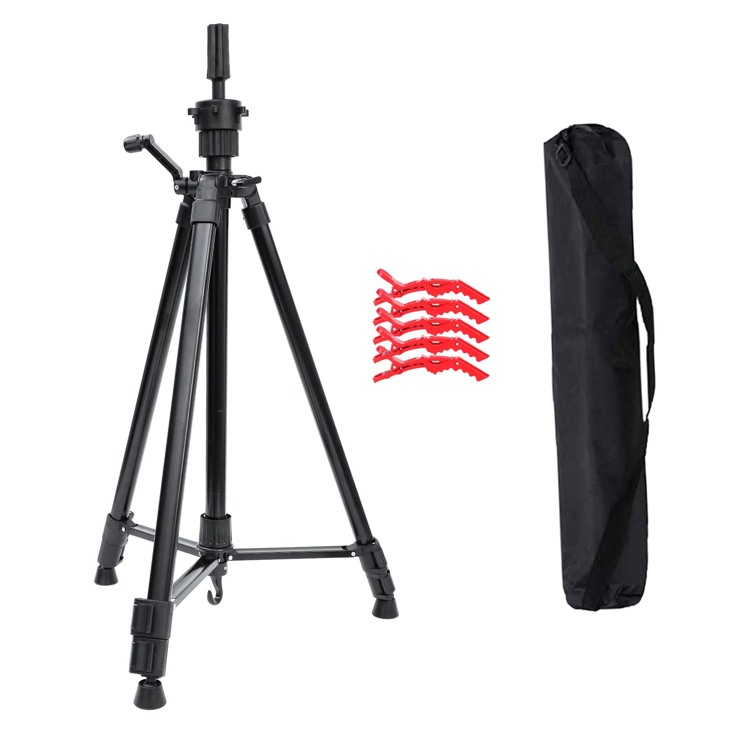 Practice Head Stand Training Head Holder Tripod Aluminium & Plastic 58-160 cm Foldable Telescopic Legs Carry Bag Extra Section Clips