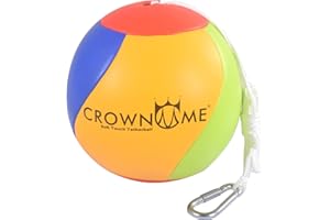 CROWN ME Tetherball Ball and Rope Set- Tetherball Ball with Rope and Carabineer Hoop, Two-Needles Pump