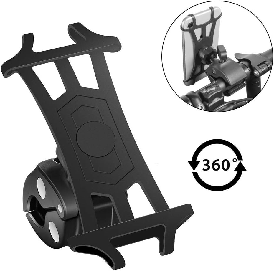 Modohe Bike Phone Holder - Bike & Motorcycle Cell Phone Mount Universal Bicycle Handlebar Mount Cellphone Holder for iPhone 8 7s 6s Plus 5s Android Smartphone with 360 Degree Rotation