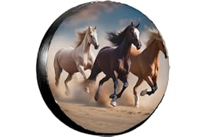 EUGZAK Rv Spare Tire Covers for Rv Trailers Wheel Protectors Tyre Covers Weatherproof and Dustproof Wheel Covers Universal Fit for Trailer Rv SUV Truck Travel Trailers Camper 17" - Horse