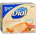 Dial Omega Moisture Glycerin Bar Soap, Sea Berries, 3 Count (Pack of 1)