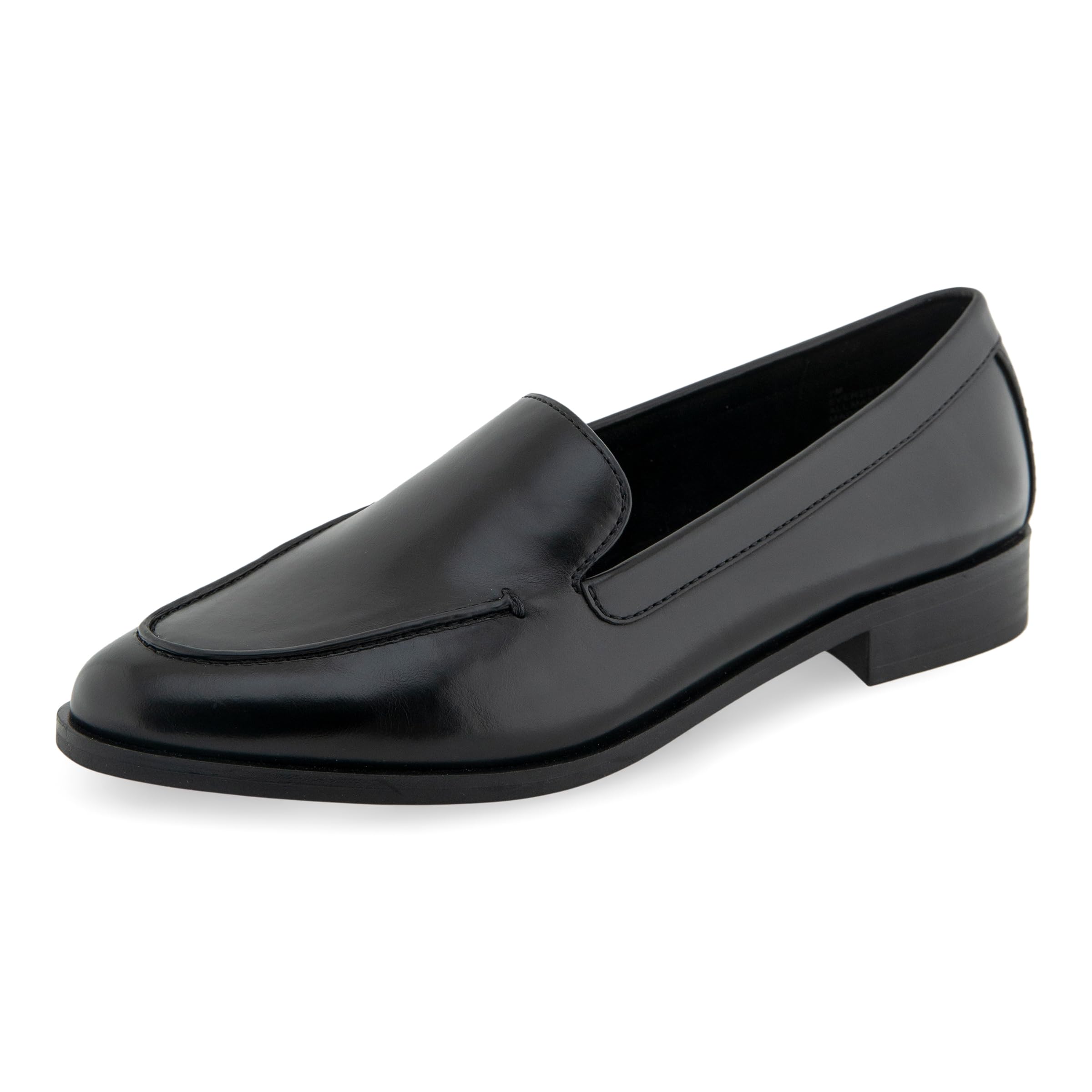 Aerosoles Women’s EVEREST01 Loafer, Black Burnished Faux Leather, 9.5