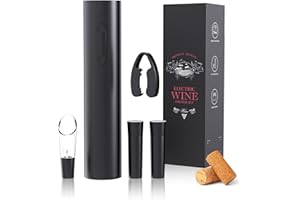 Electric Wine Bottle Opener Set Elktry Automatic Corkscrew Wine Opener USB C Rechargeable with Foil Cutter/Wine Pourer/Vacuum