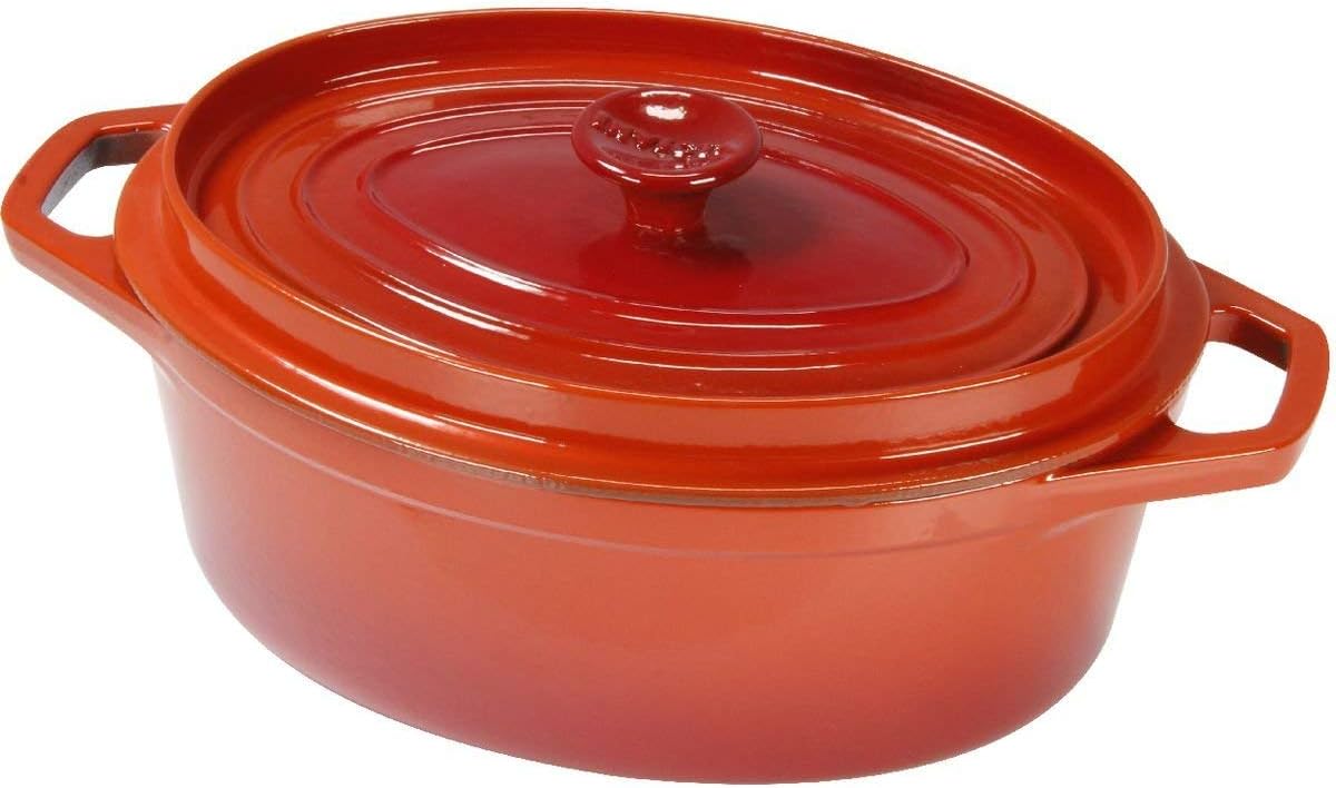 Pentolino Fonduta In Ghisa Smaltata | 1 Litro, Colore Rosso | Set 6 Pezzi Senza Coperchio - Foto 3