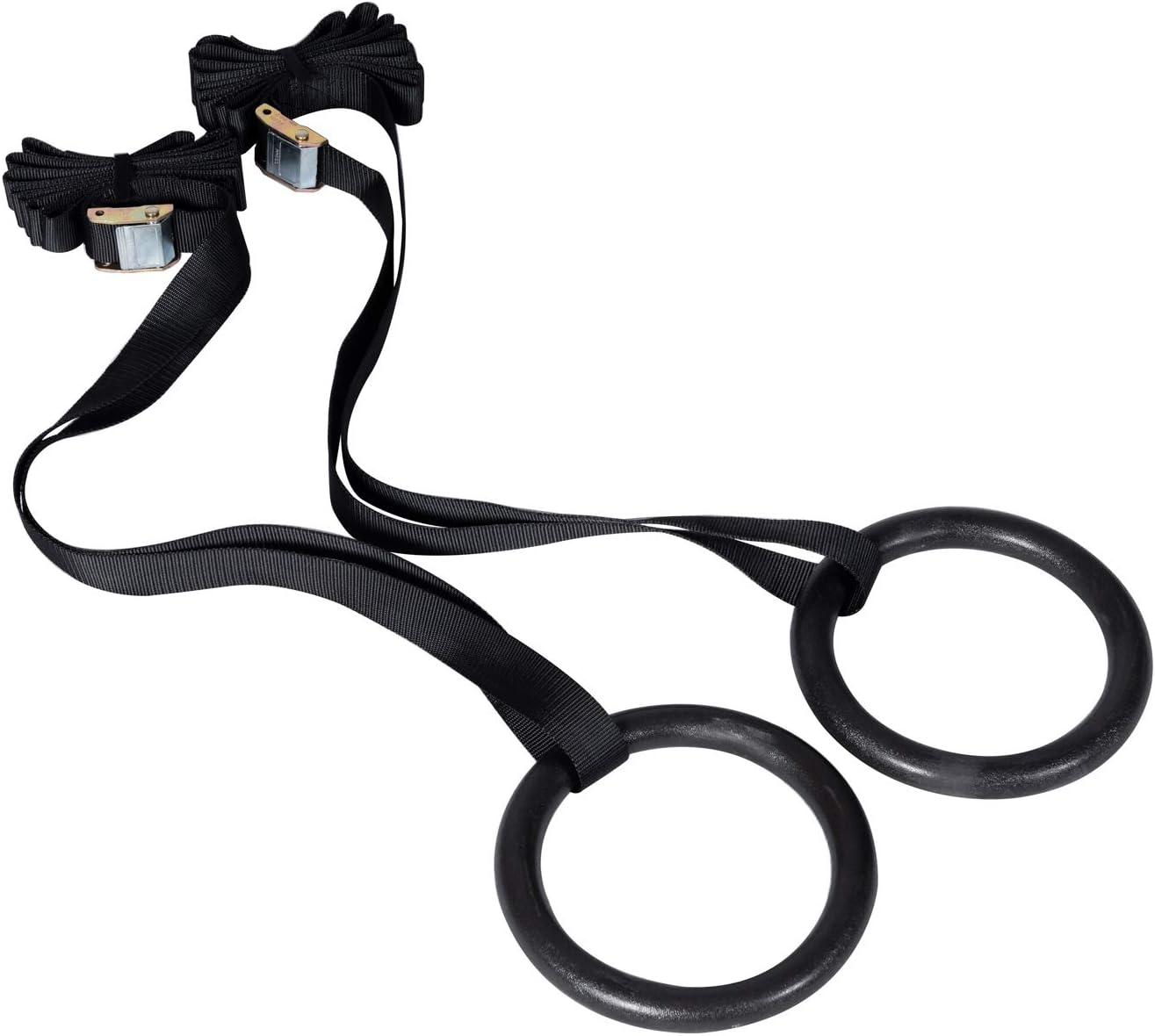 BuyHive Gymnastic Rings Body Strength Training Adjustable Buckle Straps Pull Up Dip Exercise