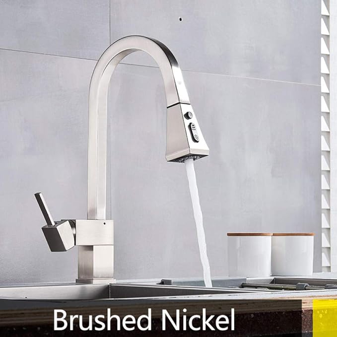 HUSHUN Cromo Ennegrecido Blanco Níquel cepillado Grifo de lavabo de