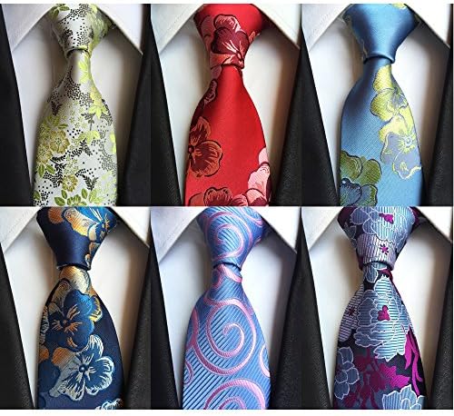 ABalance Tie 6 PCS Classic Woven Silk Ties for Men Wedding Business (B002)