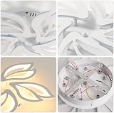 Comely 45W Dimmable LED Flower Ceiling Light with Remote 5-Leaf Modern view 7