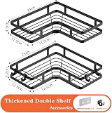 ZVZM Corner Shower Caddy Shelf No Drill 90° with 4 Adhesives & 4 Hooks view 6