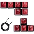 10Keys Corsair FPS Red Backlit Keycaps Replacement for Cherry Key Switches Gaming Keyboards(QWERDF+WASD)