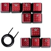 10Keys Corsair FPS Red Backlit Keycaps Replacement for Cherry Key Switches Gaming Keyboards(QWERDF+WASD)