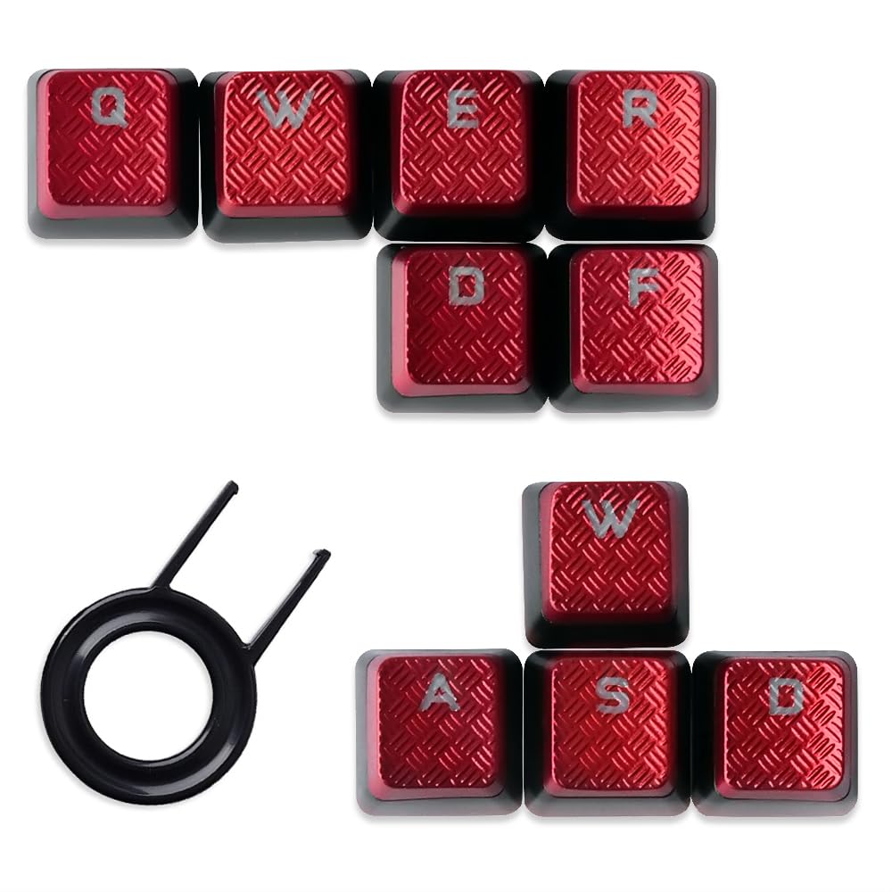 Photo 1 of 10Keys Corsair FPS Red Backlit Keycaps Replacement for Cherry Key Switches Gaming Keyboards(QWERDF+WASD)