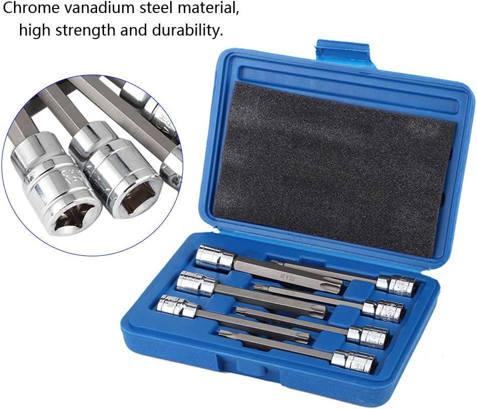 Torx Star Bit Socket Set, 7Pcs 3/8inch Drive Extra Long Torx Star Bit Socket Set, Popular - Image 5