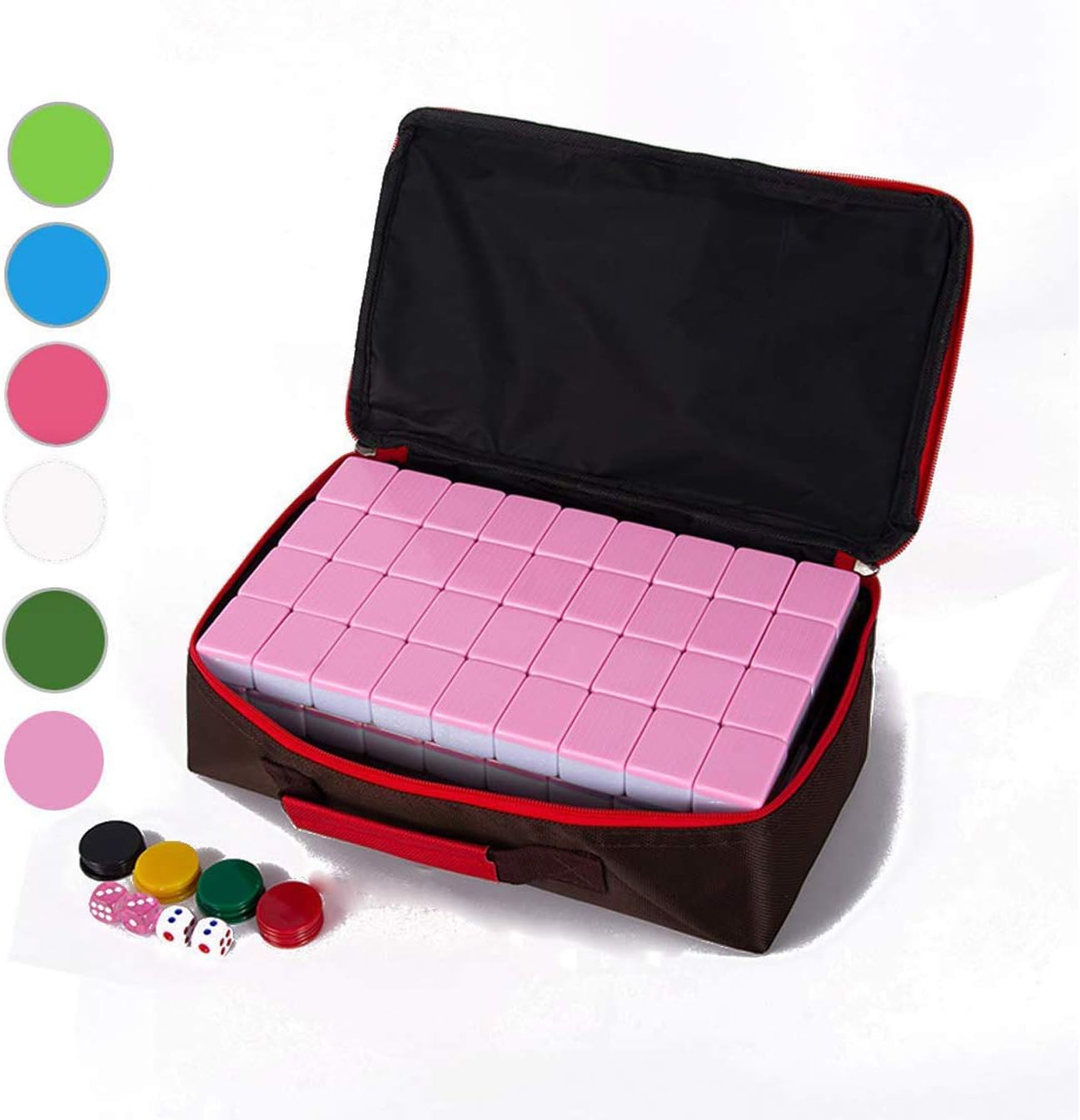 Sxxiis Boutique Mahjong Set - Selected Healthy Acrylic Production,A variety of styles, Majong Set Mah Jong Mah Jongg Sets Majiang,Pink,XL