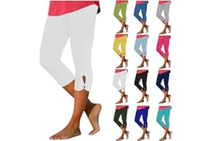 APIVOE Capri Leggings for Women 2024 Summer Plus Size Capris Knee Length Casual Workout Yoga Capri Pants Beach Cropped Pants