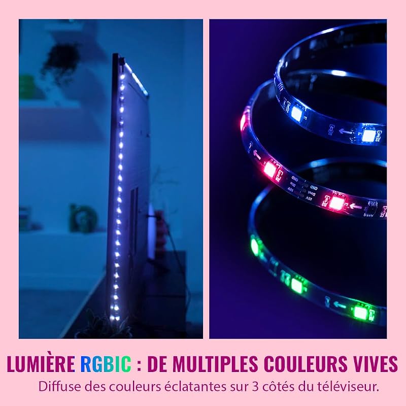 Starter Kit HDMI Sync Box et Ruban LED pour rétroéclairage, TV 55-65""