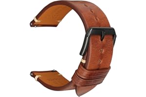 REZERO Quick Release Watch Band, Top Grain Leather Watch Straps, Italian Calfskin Watchbands Replacement 18mm 19mm 20mm 21mm 22mm 23mm 24mm for Men, Women