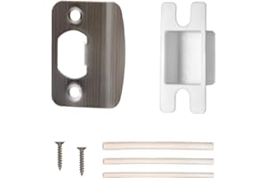 Newlaking Door Strike Plate for Interior Doors, Antique Pewter Security Reinforcement Adjustable Plate,Standard Repair Kit, 1 Pack