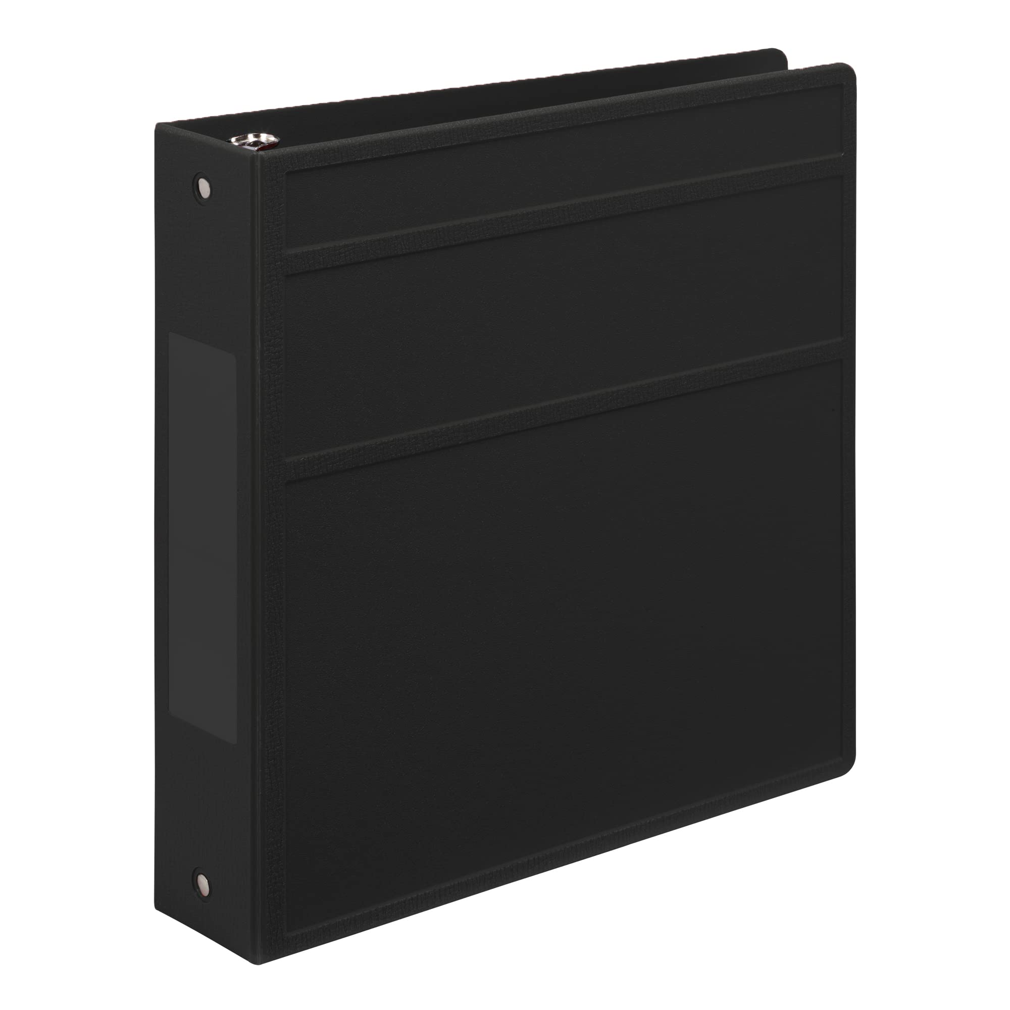 Photo 1 of Carstens 2-Inch Heavy Duty 3-Ring Binder - Side Opening, Black, Durable Plastic, Precision No-Gap Rings, Waterproof Covers, No Pockets, Holds 300 Letter-Sized Sheets, BPA-Free, Made in USA (5829-3R)