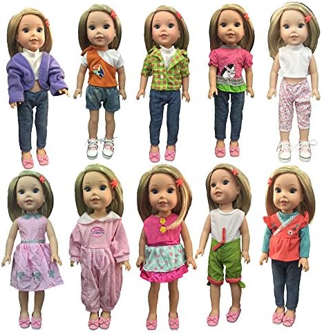 My fleta 6pc Different style casual suit Random send for 14.5 Inch American Girl Dolls Wellie Wishers
