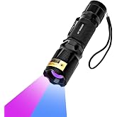 Acisa UV Blacklight Flashlight - 365nm and 395nm Black Light for UV Glue Curing, Urine Stain Detection, Anti-counterfeiting, and More - Compact Handheld Ultraviolet Torch Wood's Lamp